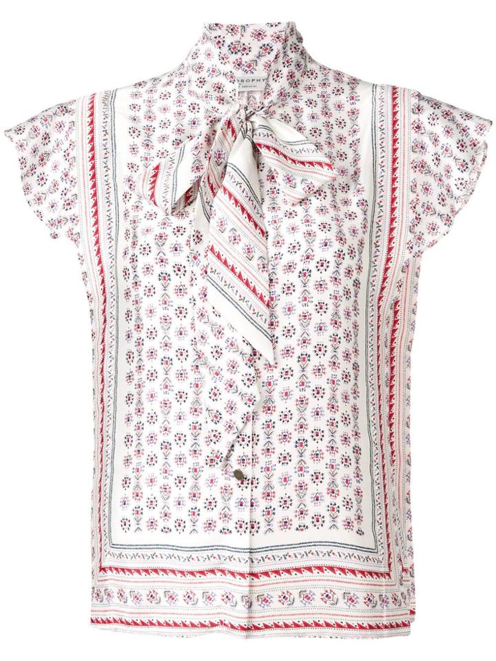 Philosophy Di Lorenzo Serafini Printed Bow Blouse - White