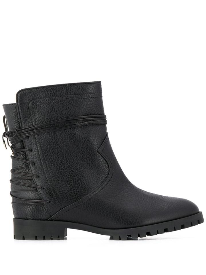 Aquazzura Lace-up Embellishment Ankle Boots - Black