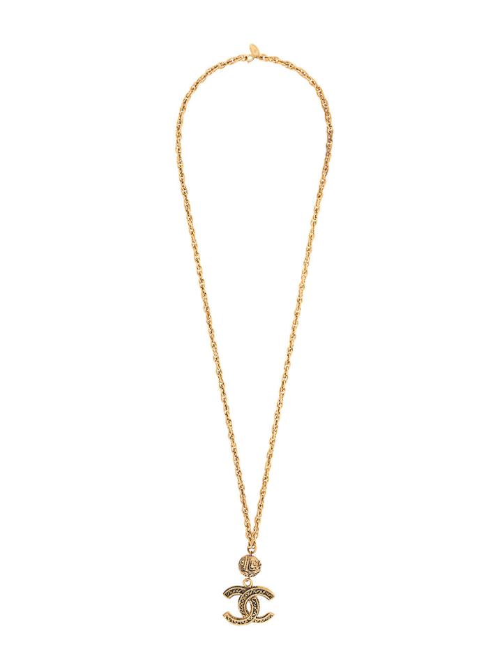 Chanel Vintage Ball Cc Necklace - Metallic