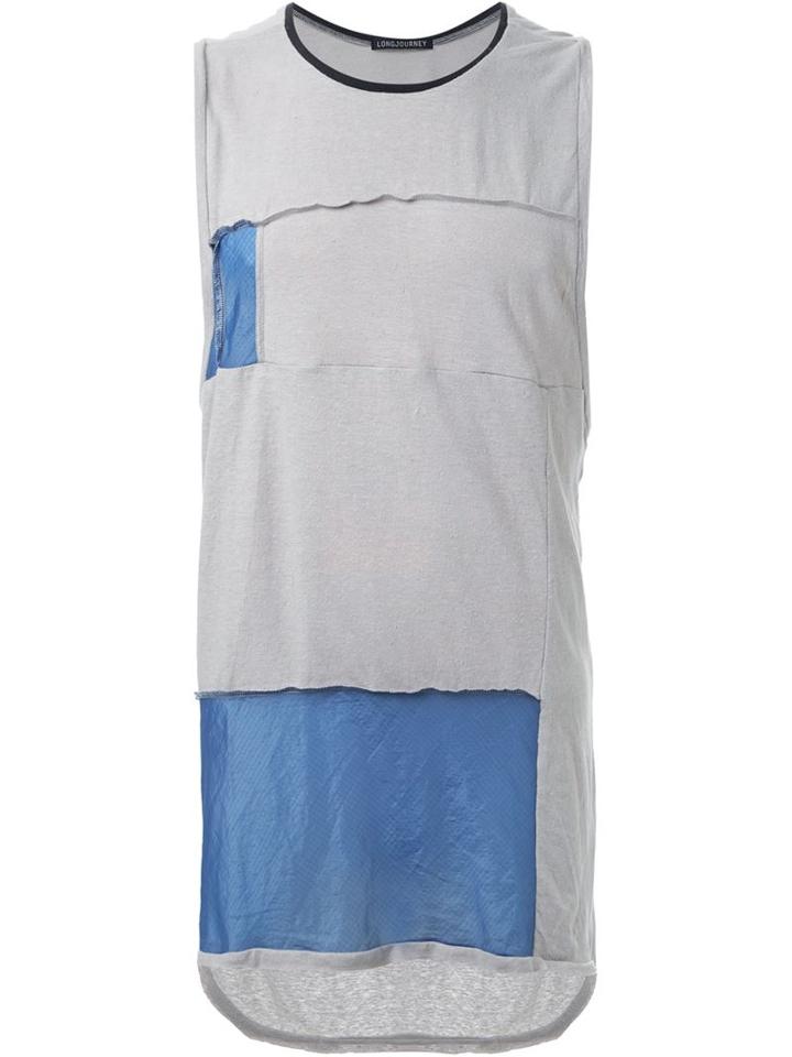 Longjourney Patchwork Tank Top, Men's, Size: Xl, Nude/neutrals, Cotton