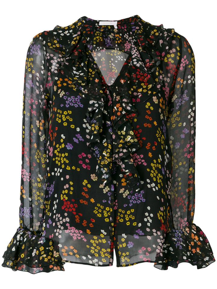 See By Chloé Frill Cuff Blouse - Black