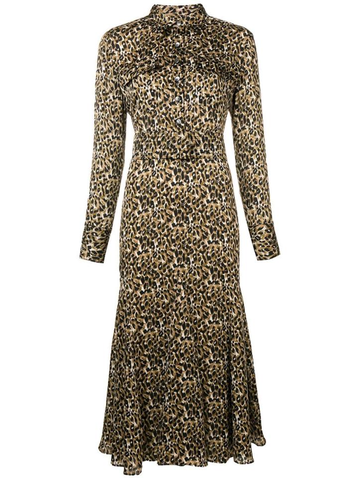 Equipment Animal Print Shirt Dress - Brown