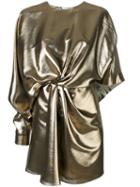 Saint Laurent Metallic (grey) Dress, Women's, Size: 38, Silk/metallic Fibre
