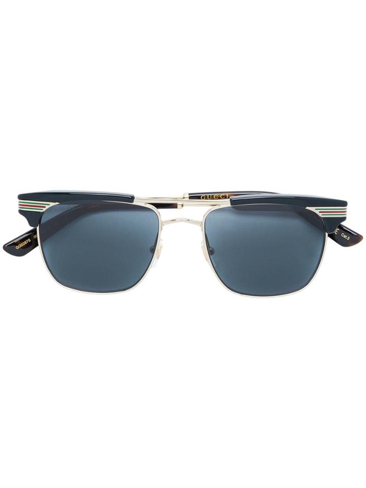 Gucci Eyewear Oval Frame Sunglasses - Metallic