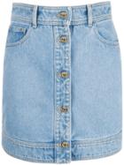 Hilfiger Collection Quilted Panel Denim Skirt - Blue
