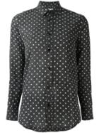Saint Laurent Star Print Shirt, Size: Small, Black, Cotton