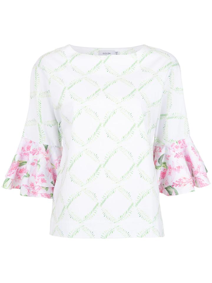 Isolda Printed Jasmine Blouse - White