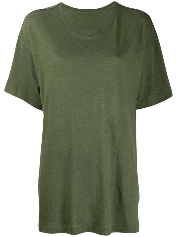 The Elder Statesman Knitted Oversized T-shirt - Green