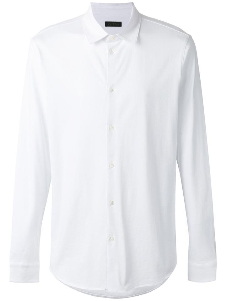 Z Zegna - Curved Hem Shirt - Men - Cotton - L, White, Cotton