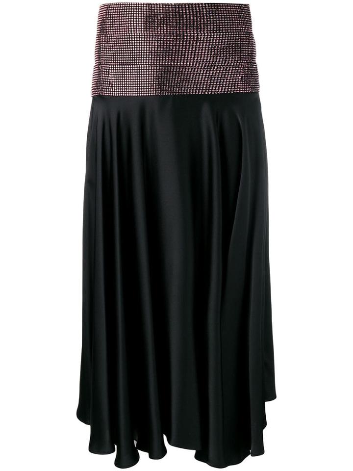 Christopher Kane Satin Crystal Skirt - Black
