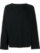 Craig Green Line Stitch Slash Neck Sweatshirt - Black