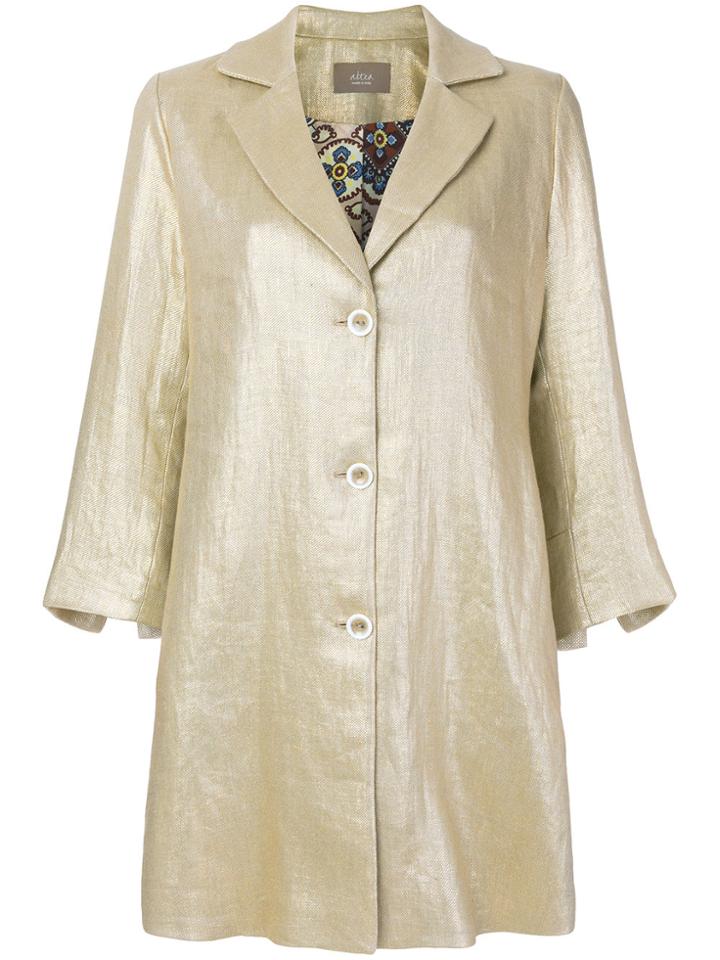 Altea Single Breasted Coat - Metallic