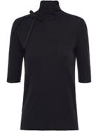 Prada Knitted Bow Top - Black