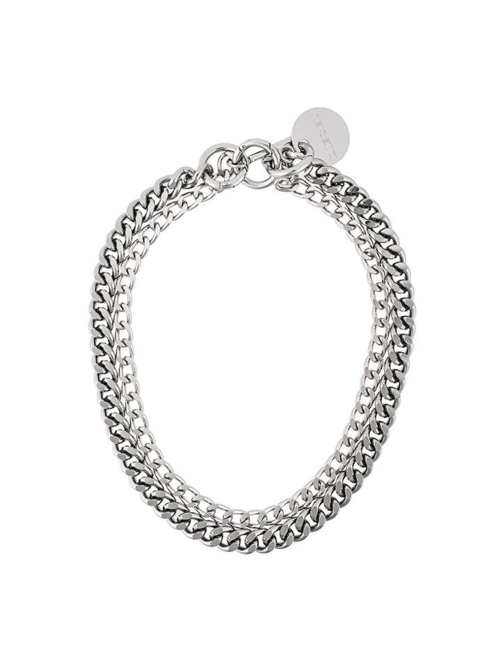 Diesel Double Chain Design Nacklace - Metallic
