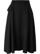 08sircus A-line Godet Skirt, Women's, Size: 2, Black, Silk/cupro/wool