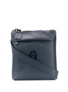 Billionaire Logo Patch Messenger Bag - Blue