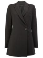 Ellery Wrap Front Coat, Women's, Size: 8, Black, Silk/wool/nylon/spandex/elastane