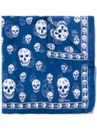 Alexander Mcqueen Skull Pattern Scarf - Blue