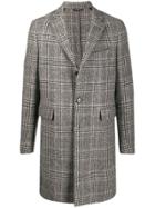 Closed Check Single-breasted Coat - Grey