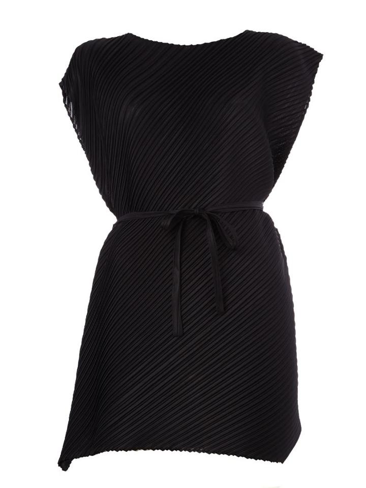 Pleats Please By Issey Miyake Pleated Belted Dress