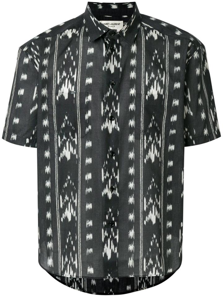 Saint Laurent Printed Short Sleeve Shirt - Black