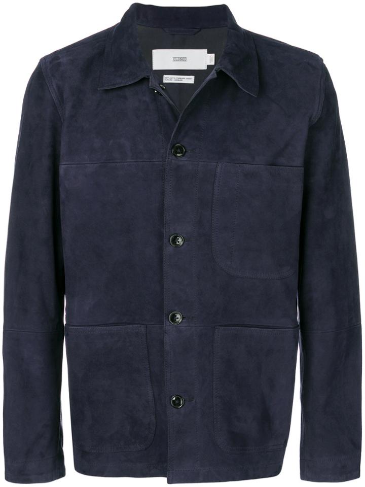Closed Leather Shirt Jacket - Blue