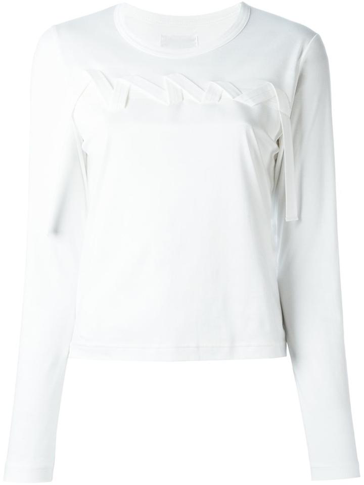 Comme Des Garçons Noir Kei Ninomiya Longsleeved T-shirt, Women's, Size: Small, White, Cotton/polyurethane Resin