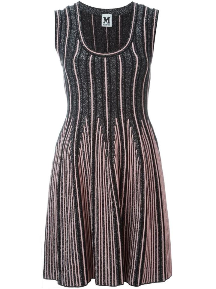 M Missoni Sleeveless Knit Flared Dress, Women's, Size: 38, Black, Polyamide/viscose/metallic Fibre/polyester