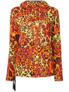 Kru Leopard Print Hooded Top - Orange