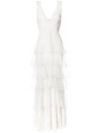 Marchesa Notte Layered Lace Gown - White