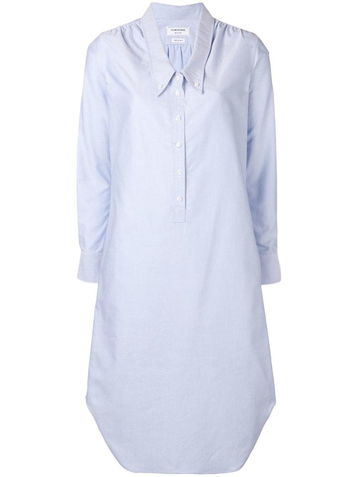 Thom Browne Drop Collar Oxford Shirtdress - Blue