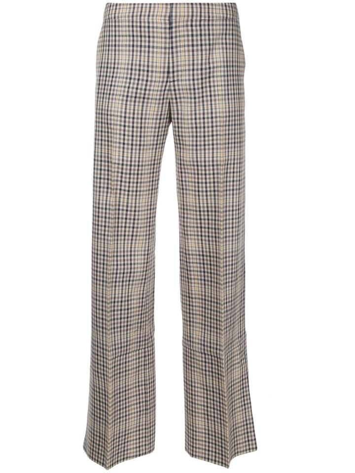 Irene Straight-leg Checked Trousers - Nude & Neutrals