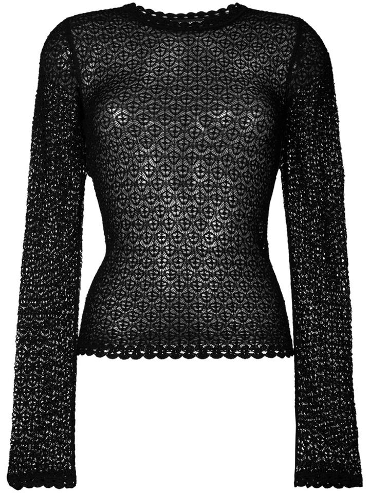 Dolce & Gabbana Sheer Fine Knit Top - Black