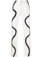 Martine Rose Squiggle Print Jeans - White