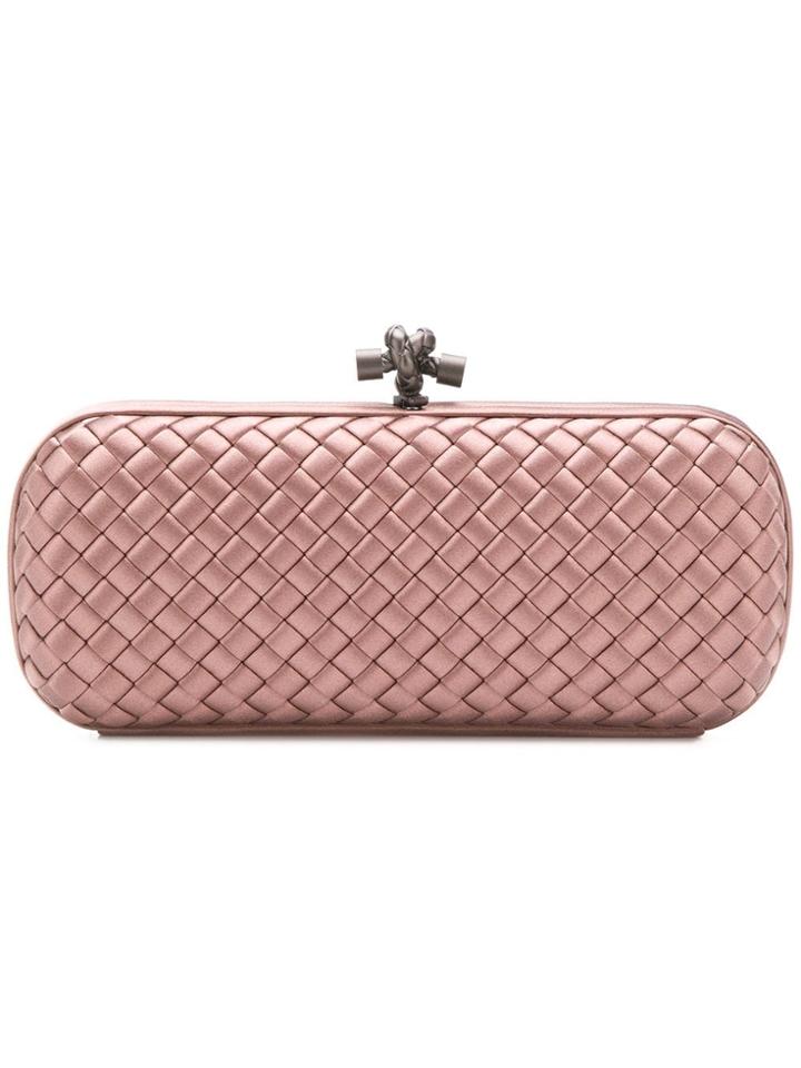 Bottega Veneta Silky Structured Clutch - Pink