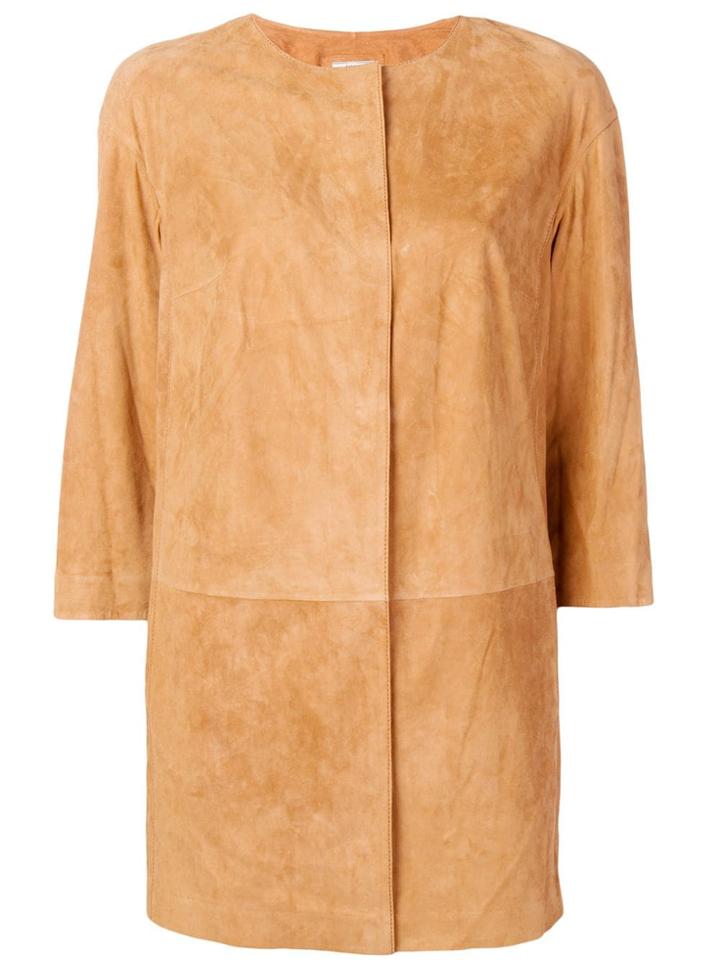 Desa 1972 Collarless Long Jacket - Brown