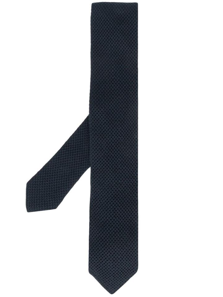 Brunello Cucinelli Knitted Style Tie - Blue
