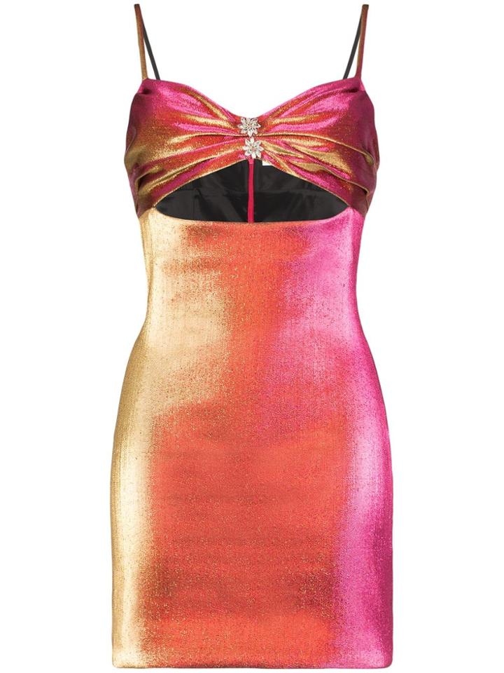 Area Cutout Mini-dress - Pink