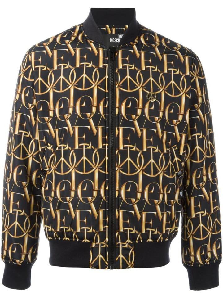 Love Moschino Peace Print Bomber Jacket