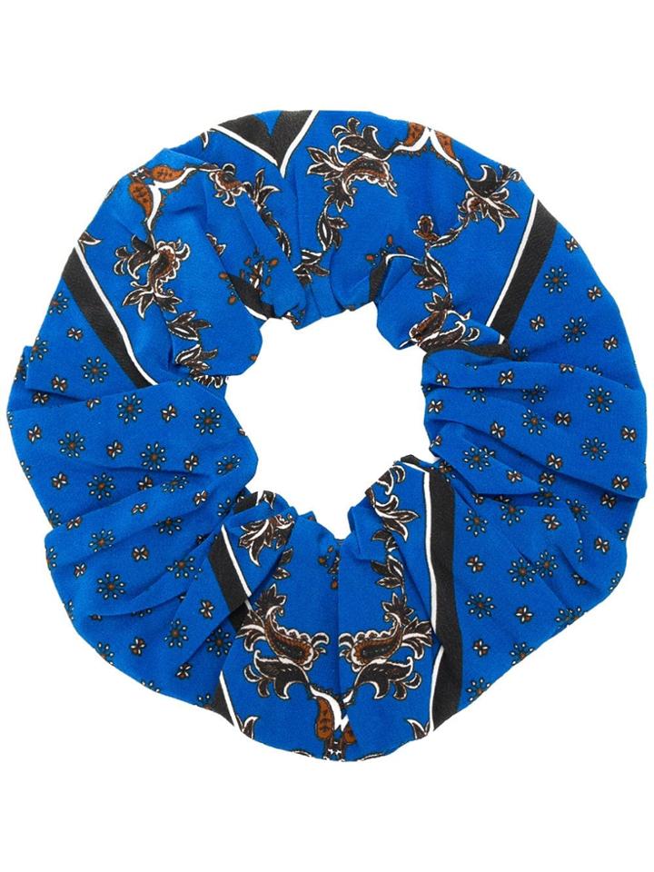 Ganni Sandwashed Silk Scrunchie - Blue