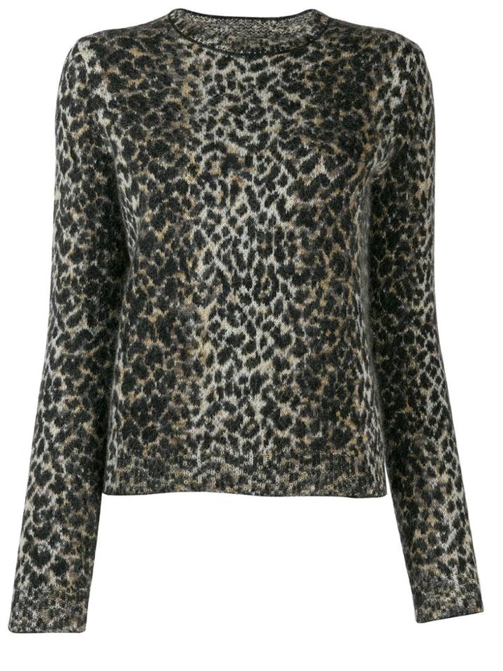 Saint Laurent Leopard Pattern Sweater - Black