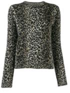Saint Laurent Leopard Pattern Sweater - Black