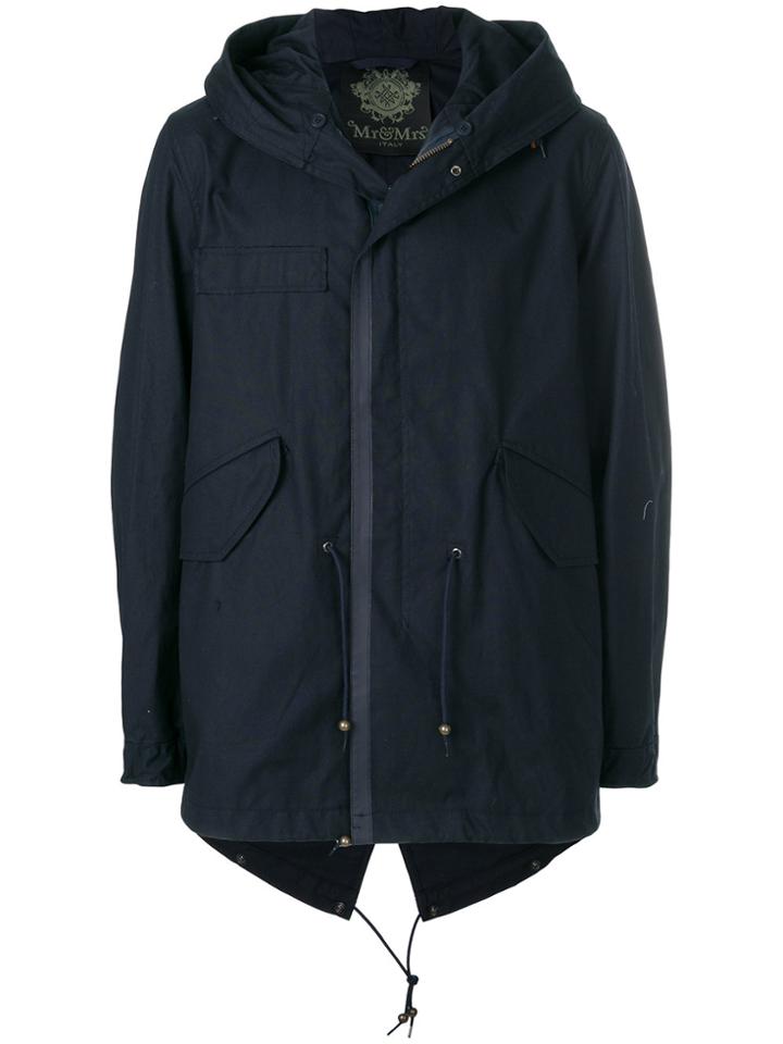 Mr & Mrs Italy Classic Short Parka Coat - Blue