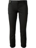 Dsquared2 Cropped Trousers, Women's, Size: 46, Black, Cotton/spandex/elastane