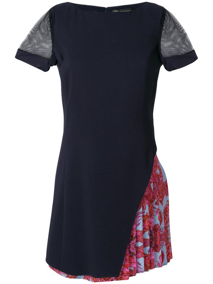 Versace Pleated Detail Dress - Blue