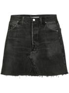 Saint Laurent Fringed Leather Mini Skirt - Black
