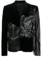 Haider Ackermann Transgressive Leather And Velvet Jacket - Black