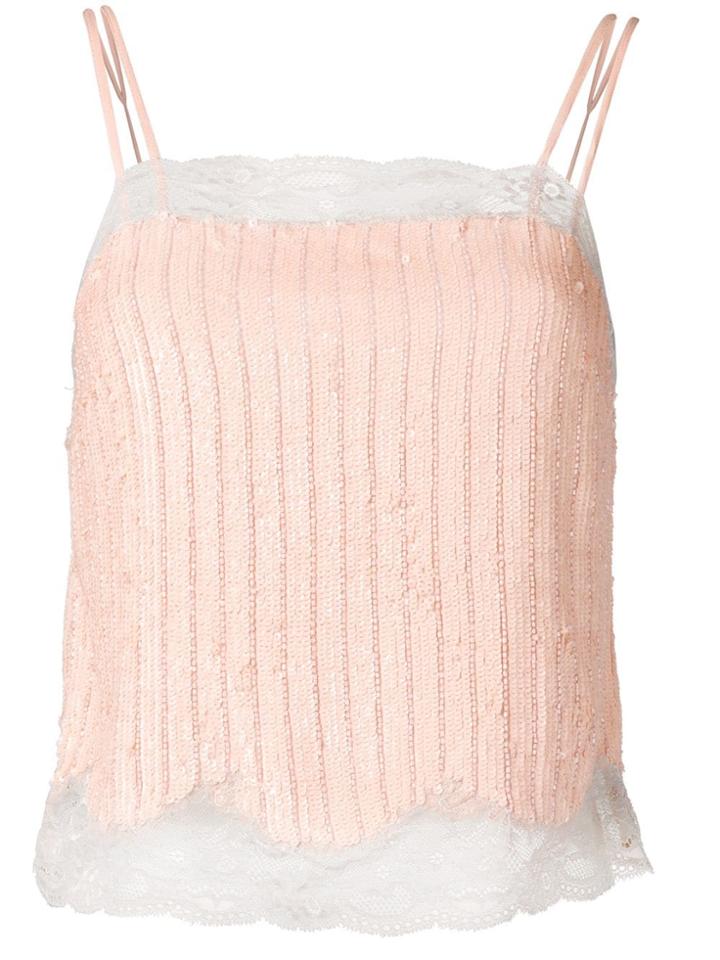 Semicouture Beaded Cami Top - Neutrals
