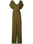 Chiara Bertani Frill Trim Jumpsuit - Green