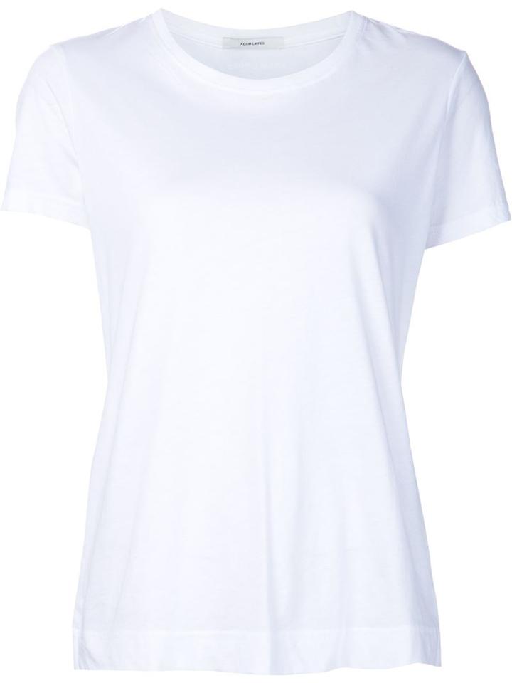 Adam Lippes Round Neck T-shirt, Women's, Size: Medium, White, Cotton